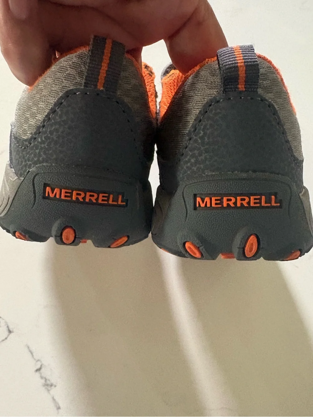Merrell Kids Gray and Orange Slip-On Athletic Sneakers